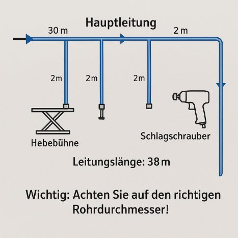 Kalkulator für die Drucklufttechnik